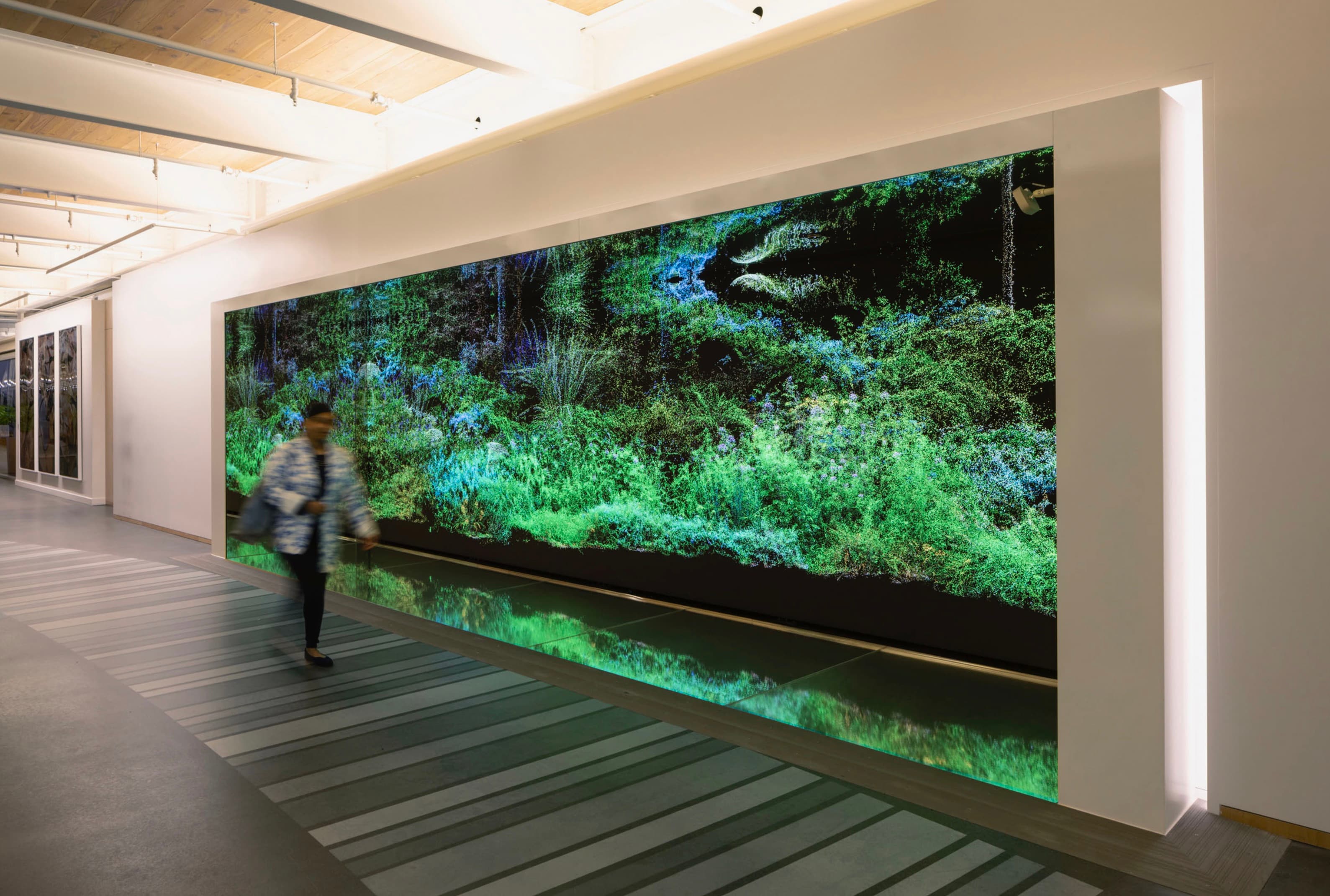 Machine Dreams: Biophilia displayed across a panoramic LED wall in Gradient Canopy